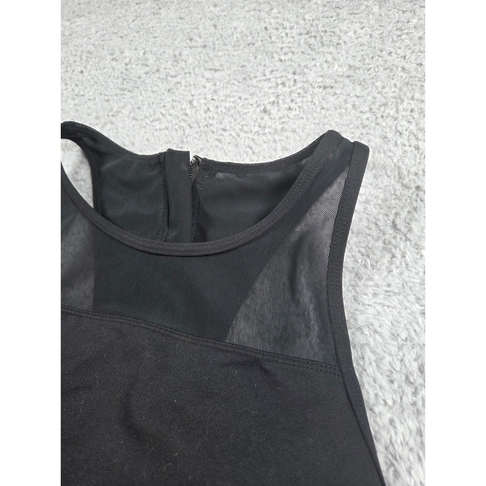 ZYIA Active Sports Bra XL Black Womens High Neck Mesh Racerback Zipper - Picture 7 of 8